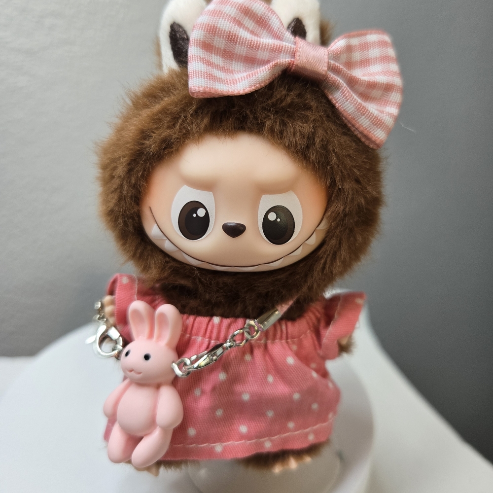 Pin For Love Outfit Pink Dress With Bow And Toy Bunny